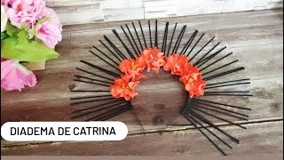 como hacer una diadema de catrina con flores