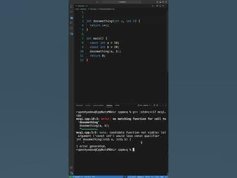 const variable passed as non const reference In C++ #cppprogramming # ...