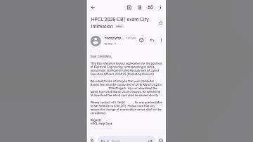HPCL junior executive officer exam city out #hpclrecruitment2025 #examdate #competition