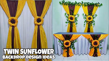 TWIN SUNFLOWER SUNGOLD BACKDROP DESIGN IDEAS TUTORIAL | JASMIN DIY