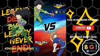 Beyblade Burst Rivals !  Ken Midori- King Kerbeus K2 VS Ren Wu Sun - Shelter Regulus !