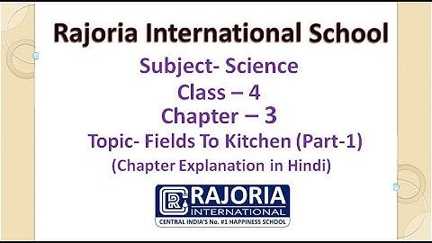 Science | Class – 4 | Chapter - 3 | Field to kitchen | Part - 1 | Rajoria International School