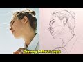Mastering the Loomis Method to Draw a Striking Portrait of a Girl from a Challenging Angle