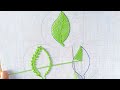 Rup handicraft  basic stitches beginners 3 leaf doodlesleaves embroidery tutorial hand embroidery