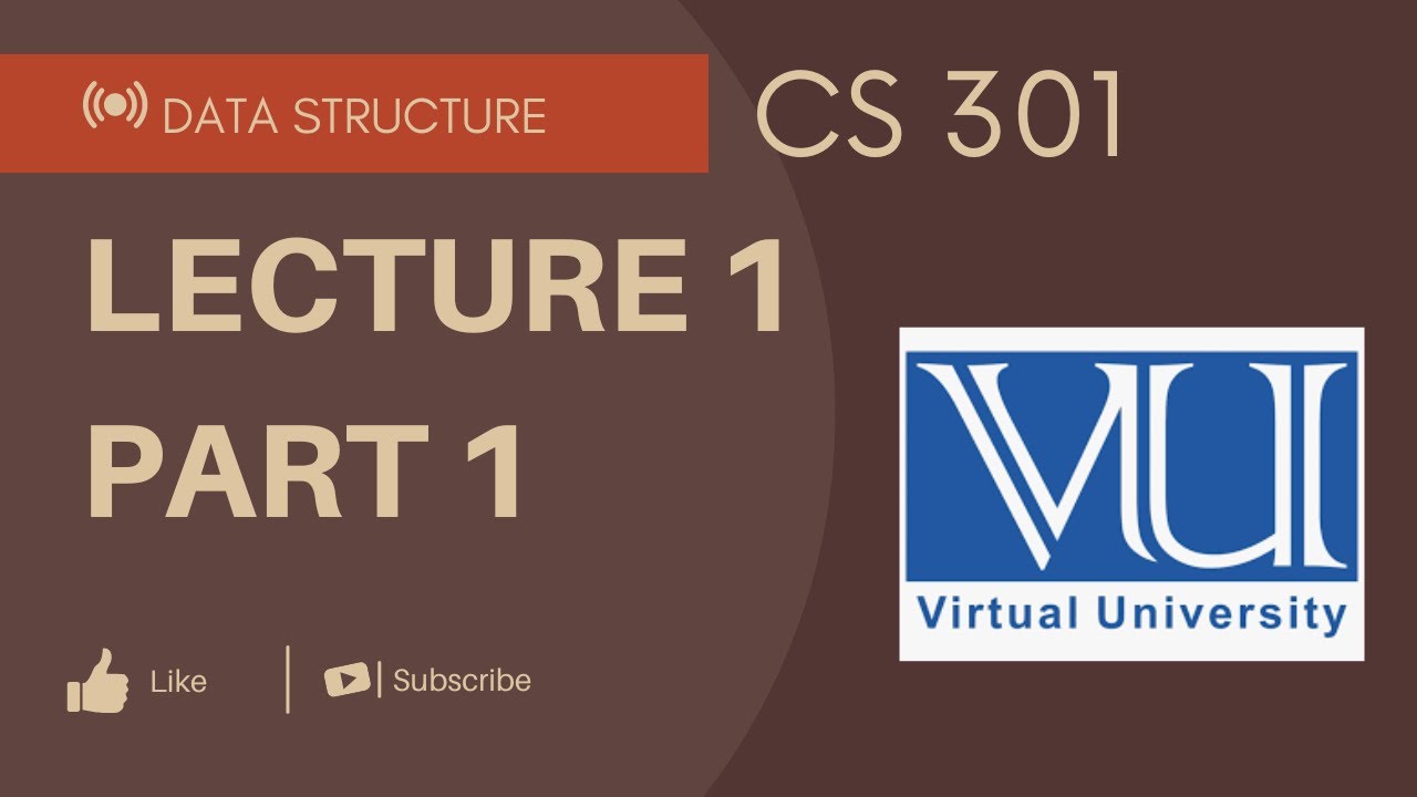 CS 301 Data Structure Short Lecture 1 part 1 What is a Data structure ...