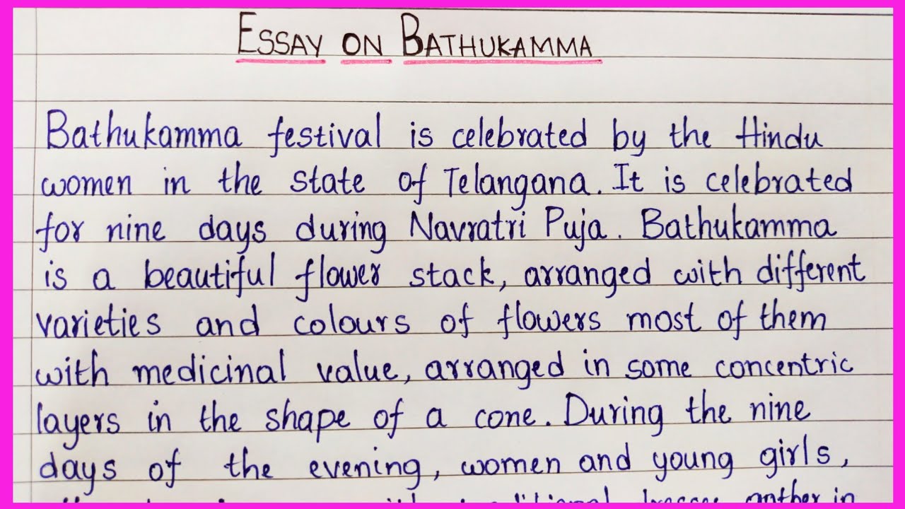 essay writing on bathukamma