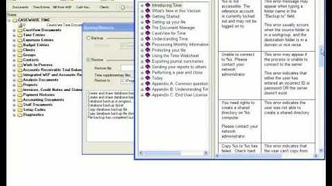 CaseWare Time: Backup & Restore
