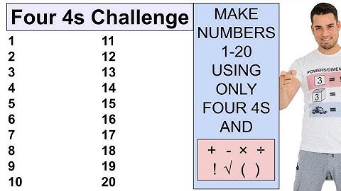 Four 4s Challenge - Make 1-20 with only four 4s