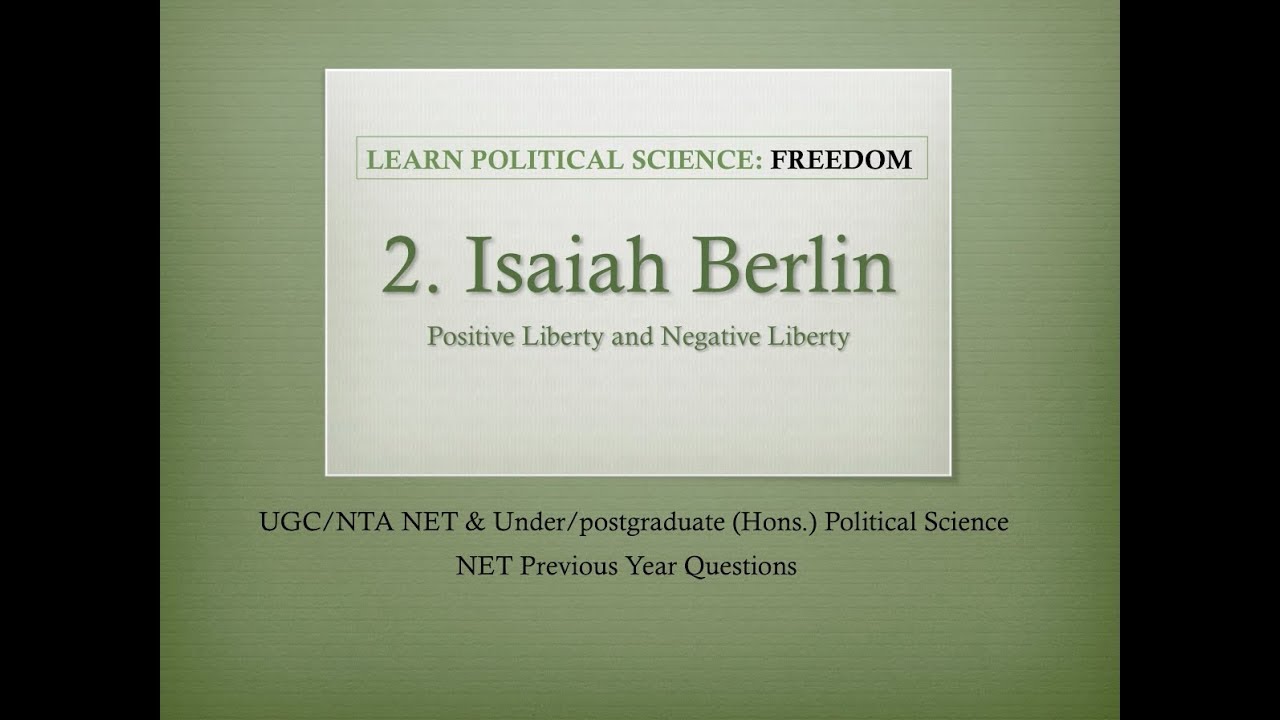 EP- VI. Concepts: 2. Isaiah Berlin