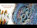 Mixed media notebook cover decoration tutorial