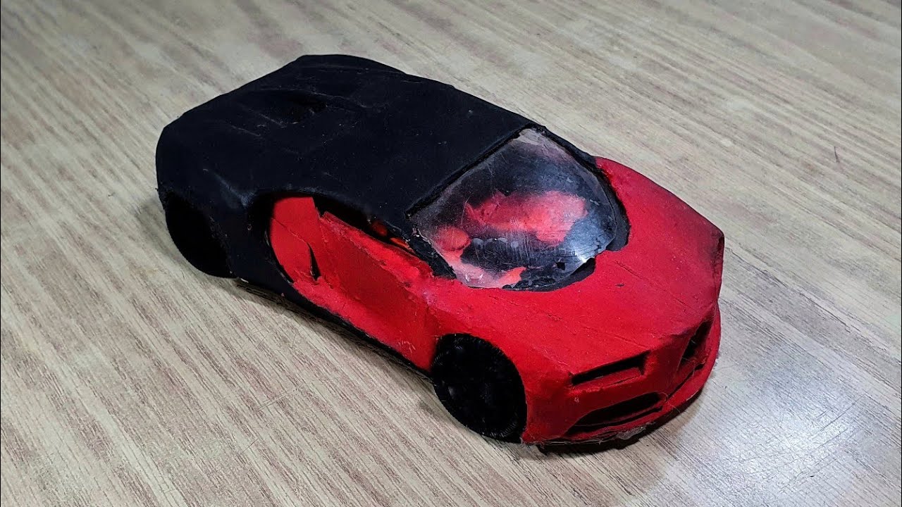 how to make bugatti chiron from cardboard - YouTube