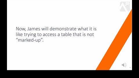 Demonstration   using screen reader with marked up tables