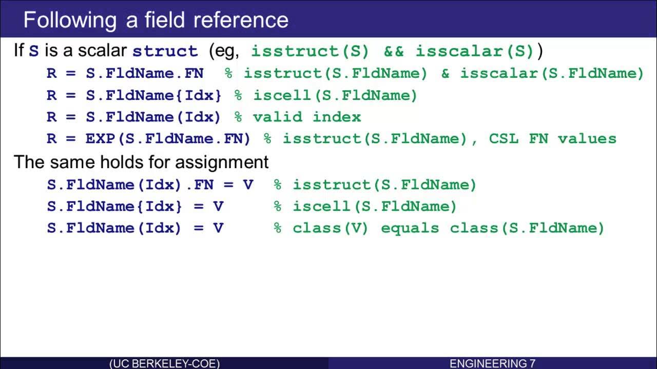 Cell and Struct Arrays in Matlab: Part 16 (of 16) - YouTube