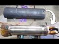 Turning large steel tube into Hydraulic cylinder barrel | Lathe machining & welding