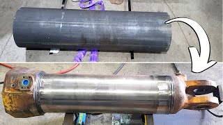 Turning Large Steel Tube into Hydraulic Cylinder Barrel | Machining & Welding