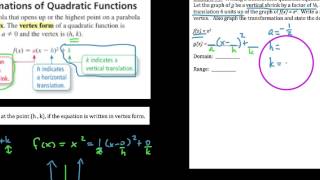 HA2, 2.1.3, Writing quadratic equations in vertex form