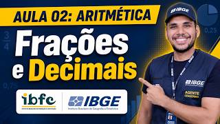 🔴 Matemática IBGE 2026 (Banca IBFC) - Frações e Decimais | AULA 02 [CURSO GRATUITO]