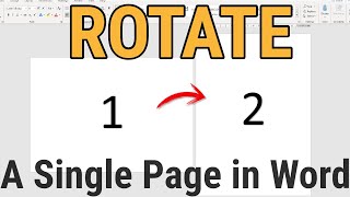How To Rotate A Single Page In Word