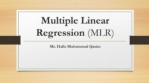Multiple linear regression MLR