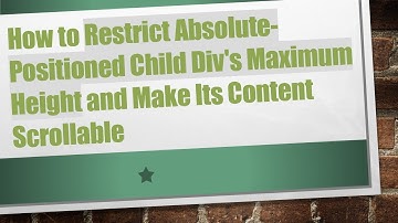 How to Restrict Absolute-Positioned Child Div