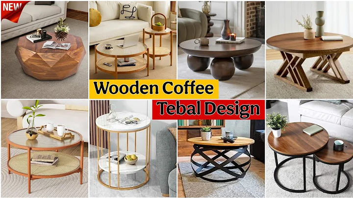 wooden round coffee table design 2025 |living room tea table | walnut coffee table sofa side table |