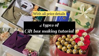 4 Different Model Hamper Making Gift Box Making With Price Details Gift Box Mubi Irshu Art