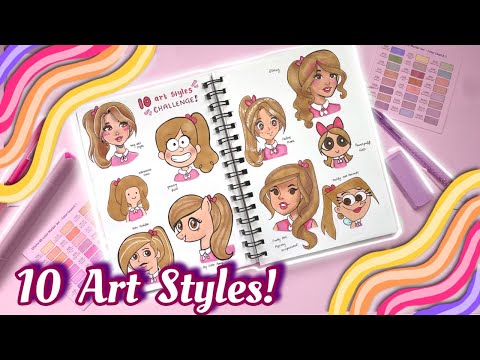 🎀 10 Art Styles Challenge! 🎀 Disney, Sailor Moon, Gravity Falls & more!