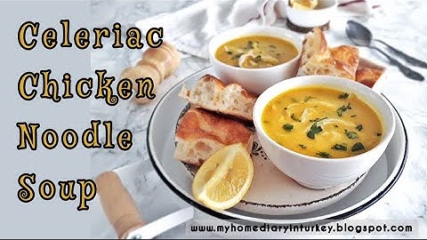 HEARTY CELERIAC CHICKEN NOODLE SOUP.