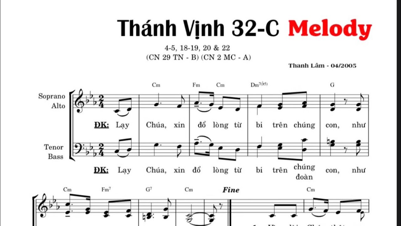 [ Tập Hát ] Thánh Vịnh 32C Thanh Lâm 