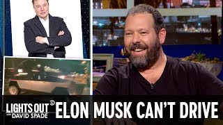 Detalles Elon Musk Can’t Drive a Cybertruck (feat. Bert Kreischer) - Lights Out with David Spade Noticias