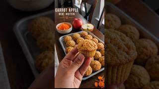 Healthy Carrot Apple Mini Muffins 🥕🍎 | Healthy Kids Snack #foodshorts #easyrecipe #kidsfavorite
