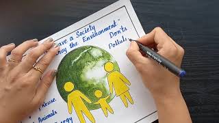 World Environment Day Poster/ Save Environment Poster/ Ecosystem restoration with slogan Poster