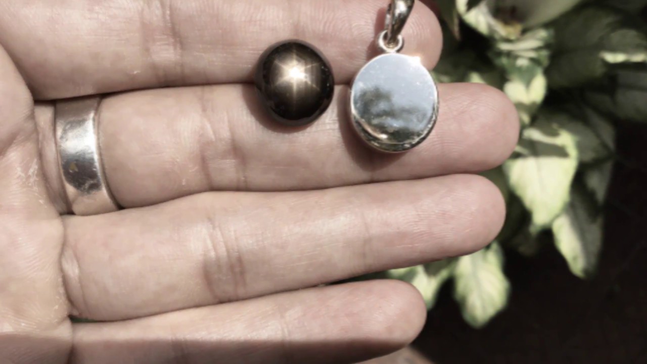 15.78 cts Oval  genuine! 100% natural golden black star sapphire 6 rays gemstone unheated thailand