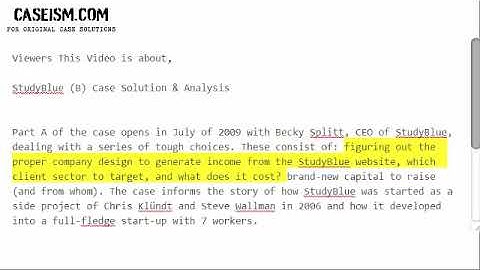 StudyBlue (B) Case Solution & Analysis- Caseism.com
