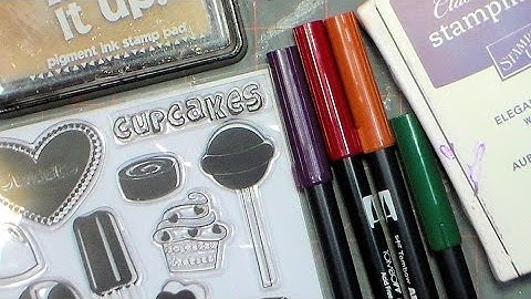 Tips for using cheap clear stamps with dye ink and markers PLUS embossing!