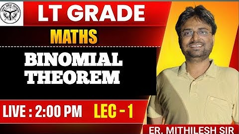 LT GRADE  MATHS | BINOMIAL THEOREM | EMRS TGT MSTHS  | UP TGT PGT MATHS  |  |LT GRADE|