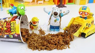 뽀로로 짜장면 만들기 청소하기 장난감 놀이 퍼피구조대 자동차 트럭 불도저 Pororo Noodle cooking toys play