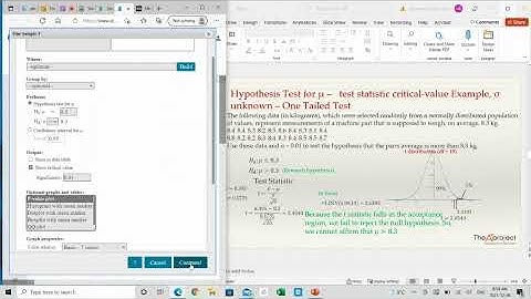 Hypothesis testing for the mean when sigma is unknown in StatCrunch
