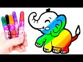 Dibuja y Colorea un ELEFANTE bebé 🐘🌈  Dibujos fáciles