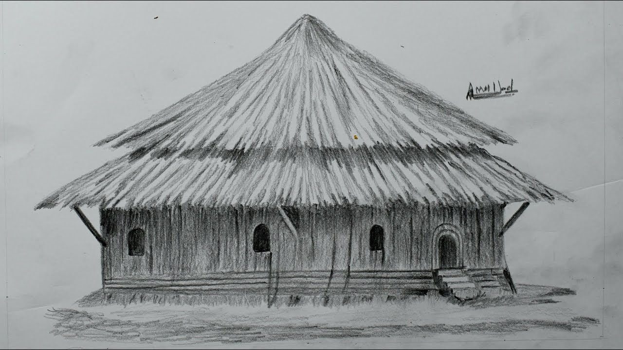 New Hut Sketch Drawing for Adult