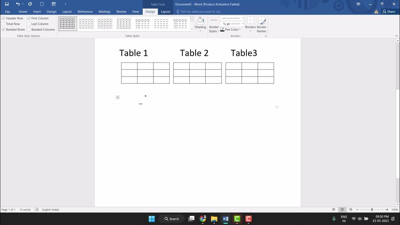 How To Put Tables Side By Side In Word Hindi YouTube