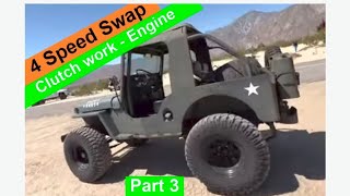 4 speed swap part 3/ clutch work/ engine set up on stand/ Buick V6 225/ SM420/ Flat Fender/Baboy