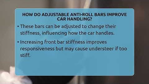 How Do Adjustable Anti-roll Bars Improve Car Handling? - Car Performance Pros
