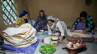 Daily Village Life Baking Thin Lavash Bread and Cooking Lentil Soup in Tandoor