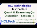 HCL - Session 3 - Quant & Reasoning