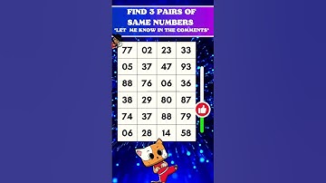 😅 Find the 3 Hidden Number Pairs in This Brain Teaser!