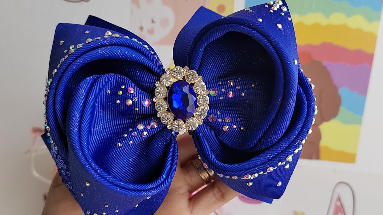 Moño caracol con listón de 7.5 cm || moños para niñas || moños de moda 2023