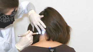 ASMR Relaxing SCALP + NECK Check with Instruments | Acuppressure Points Therapy (Real Person)