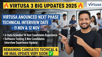 Virtusa 3 Big Updates 2025: Full Experience T4 Data Scientist & Software Testing | Mail Status SOON 