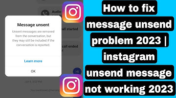How to fix message unsend problem 2023 | instagram unsend message not working 2023